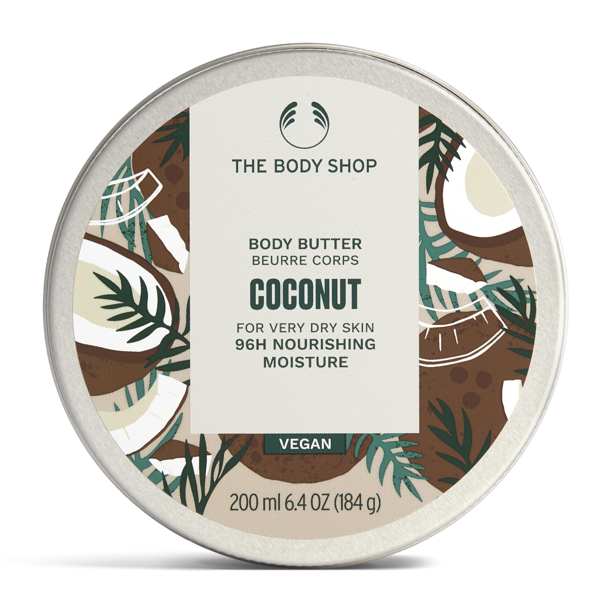 The Body Shop Coconut Body Butter — pot: hydratation durable pour peau très sèche.