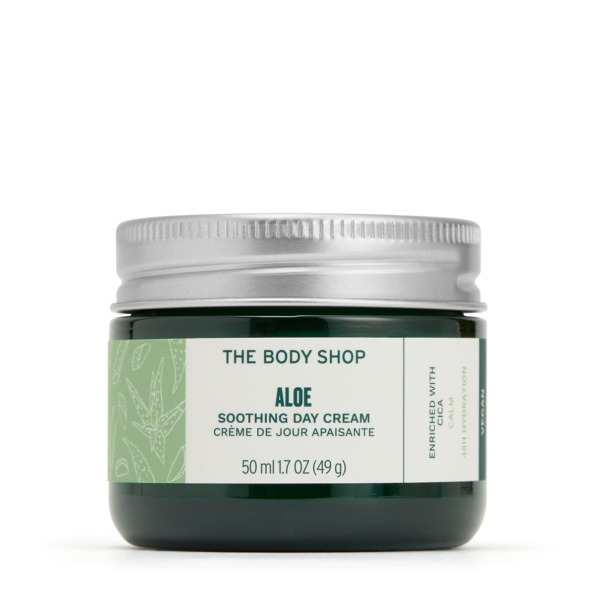 The Body Shop crema de día Aloe Vera para piel sensible, hidratación suave.
