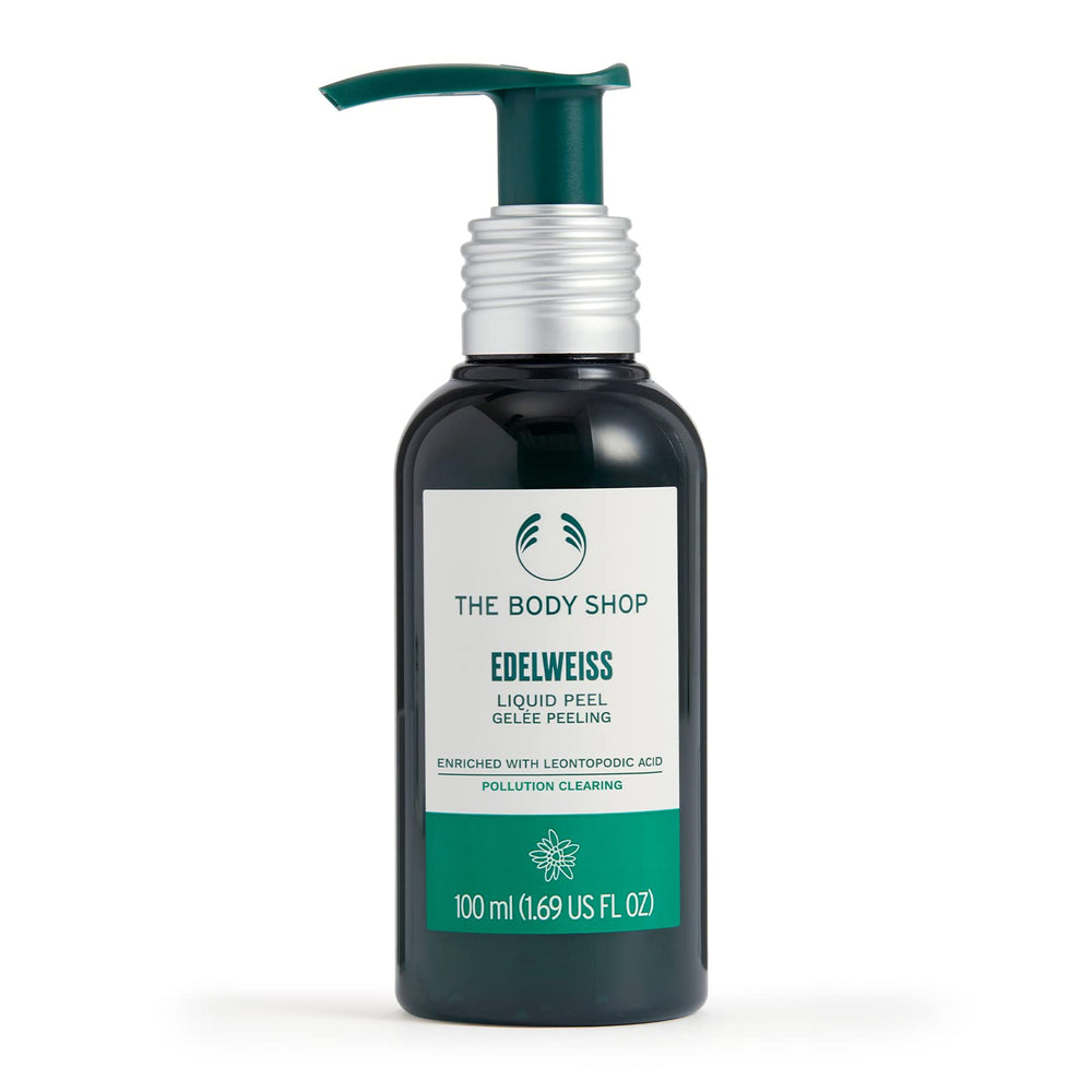 The Body Shop Edelweiss Liquid Peel, envase de 100 ml para exfoliar suavemente.