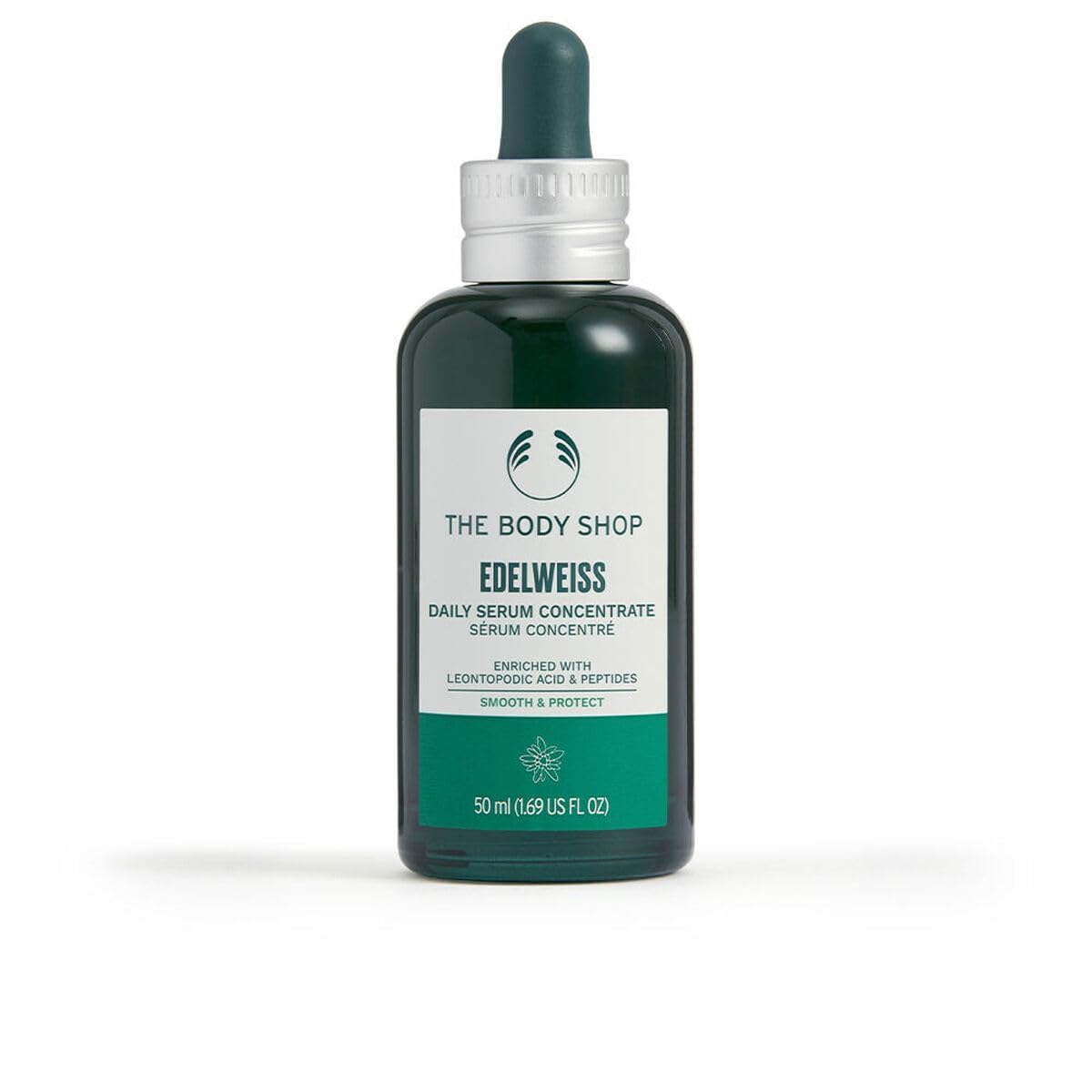 The Body Shop Edelweiss Serum Diario - botella: hidratación duradera y piel suave.
