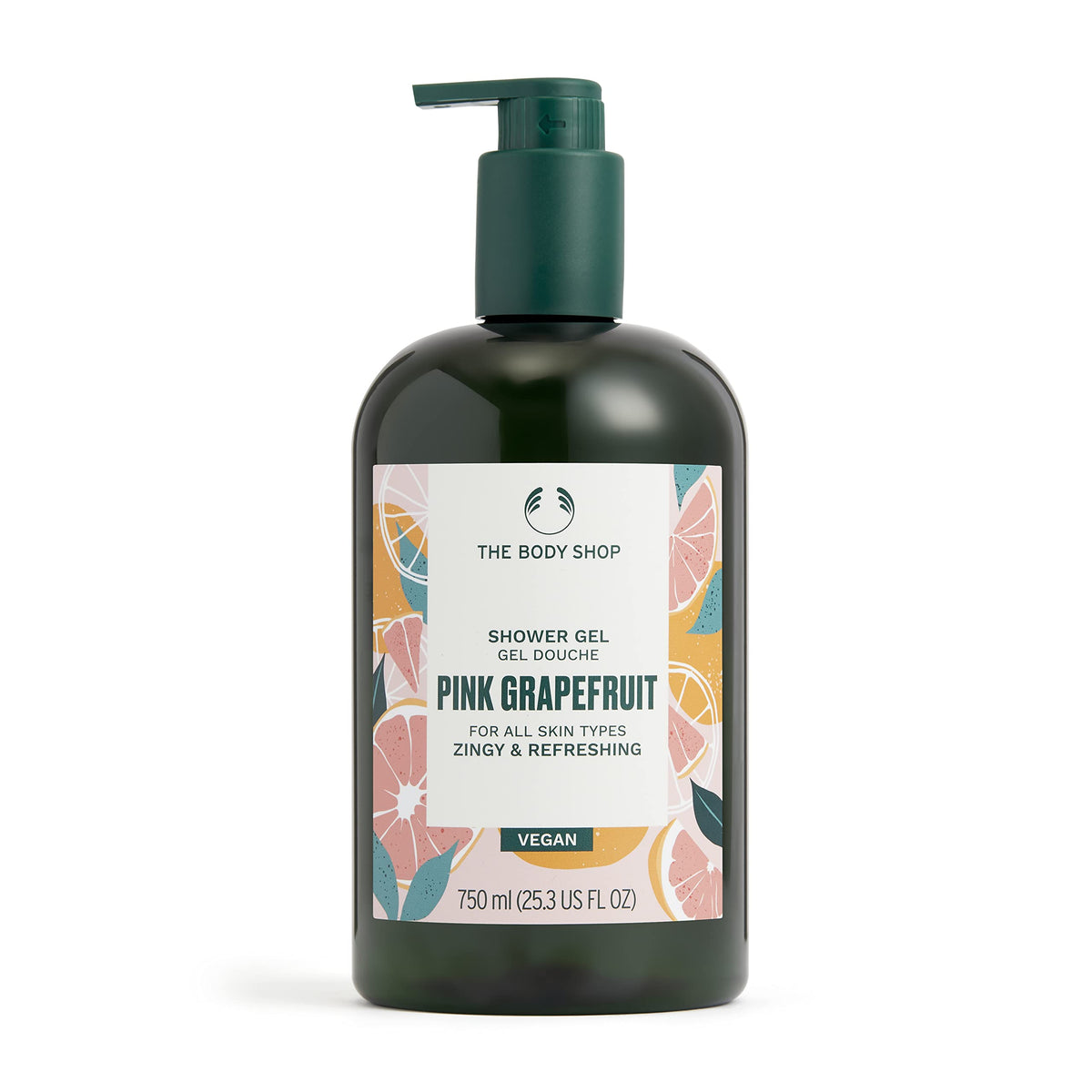The Body Shop Gel de Ducha Pomelo Rosa en botella 750 ml, limpieza suave.