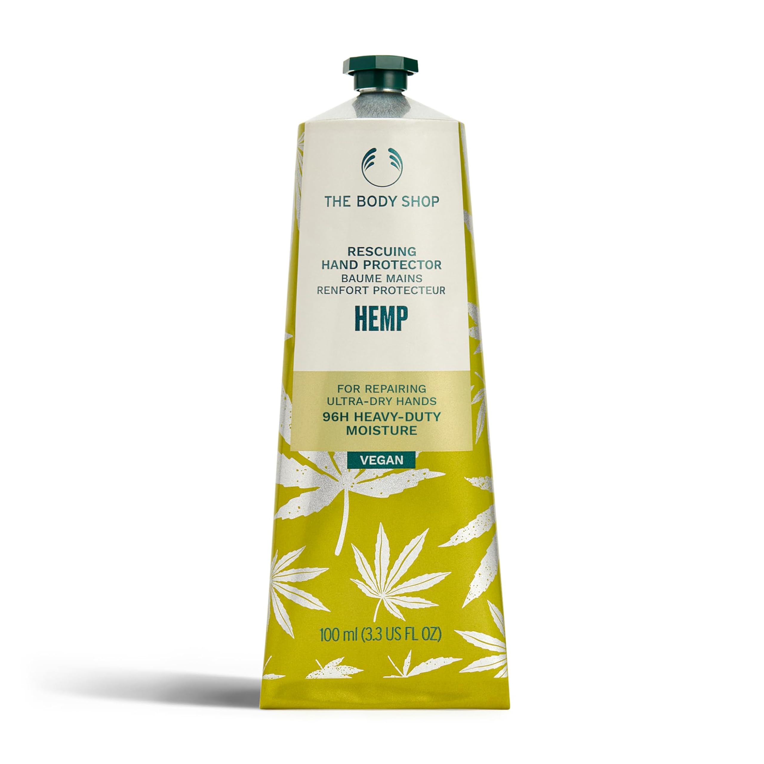 The Body Shop Hemp Hand Protector, crema para manos ultra secas, hidratación duradera y protección diaria