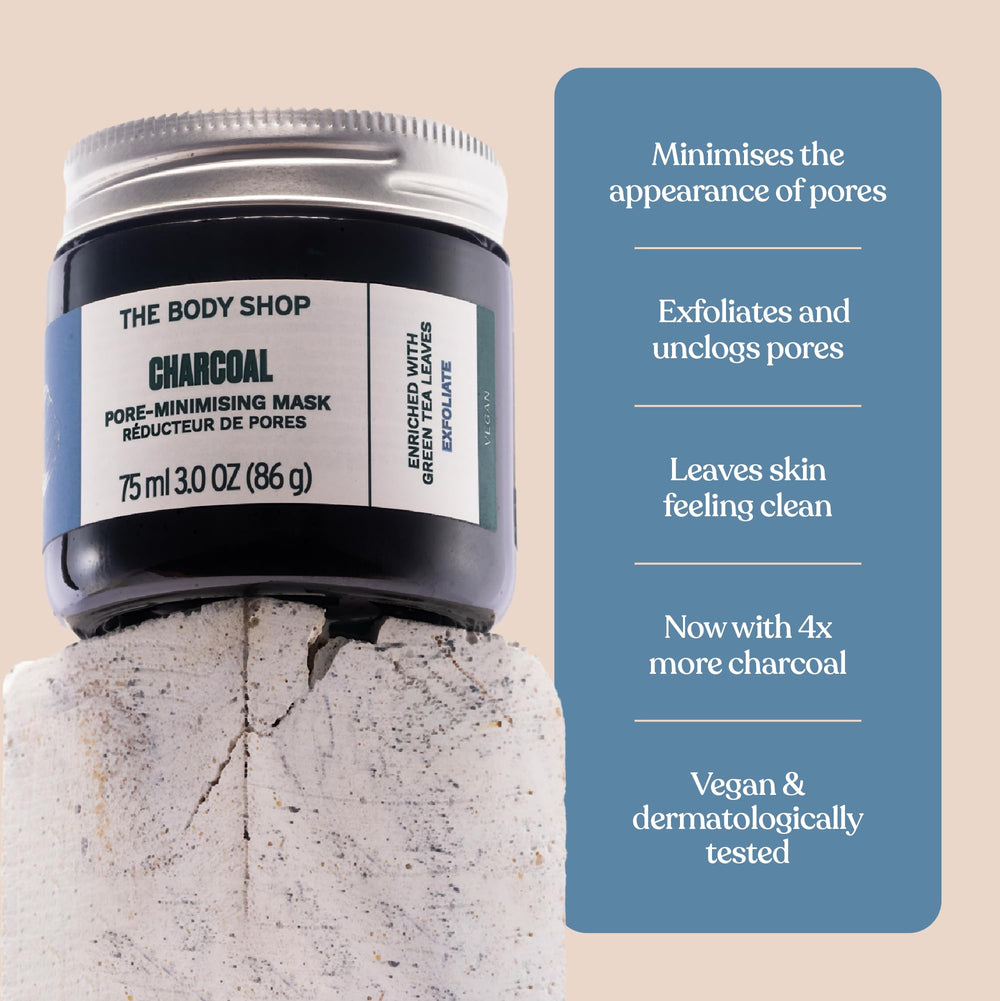 Éclat après rinçage grâce au masque charbon The Body Shop.
