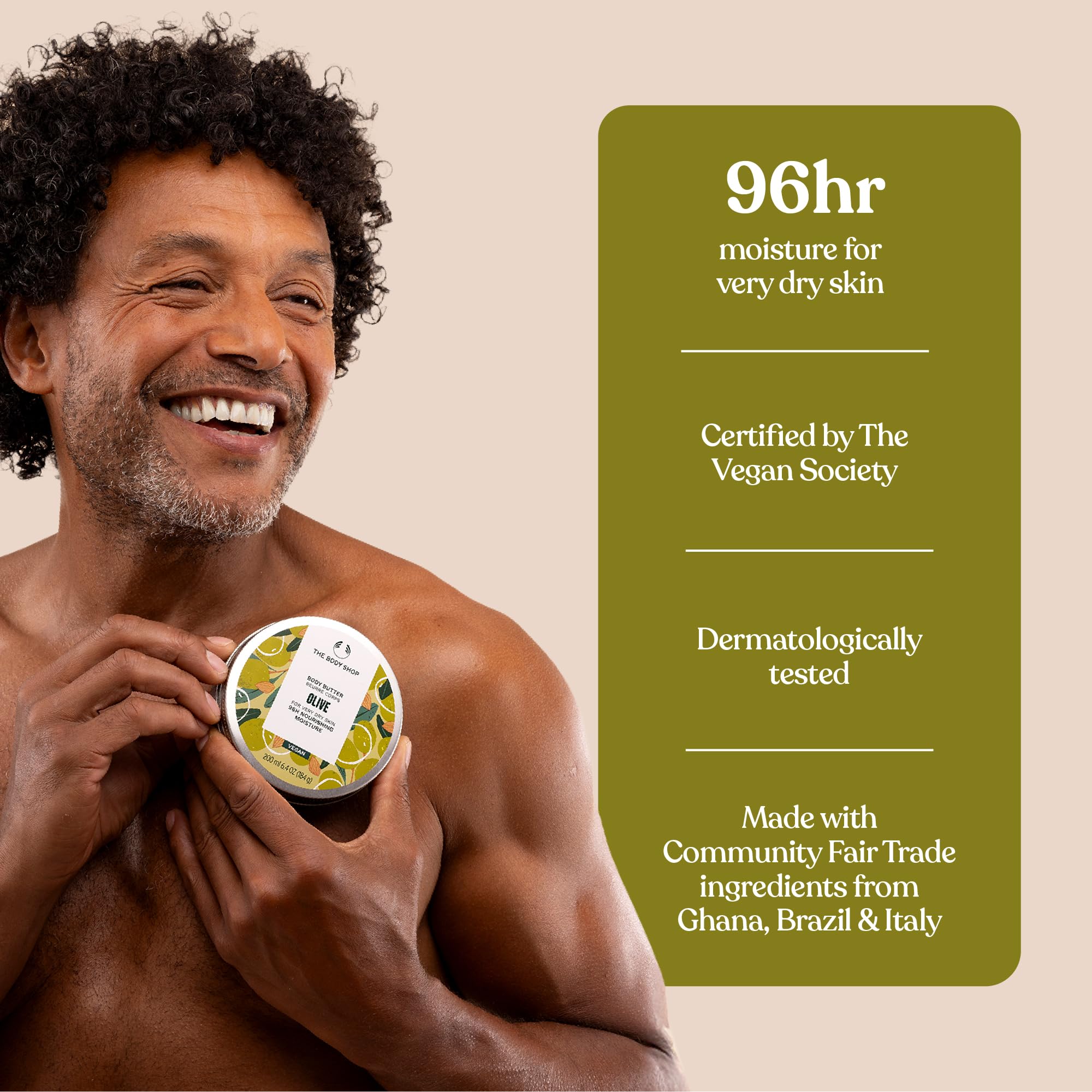 The Body Shop Olive Body Butter, aplicación suave, no grasa y se absorbe con facilidad.