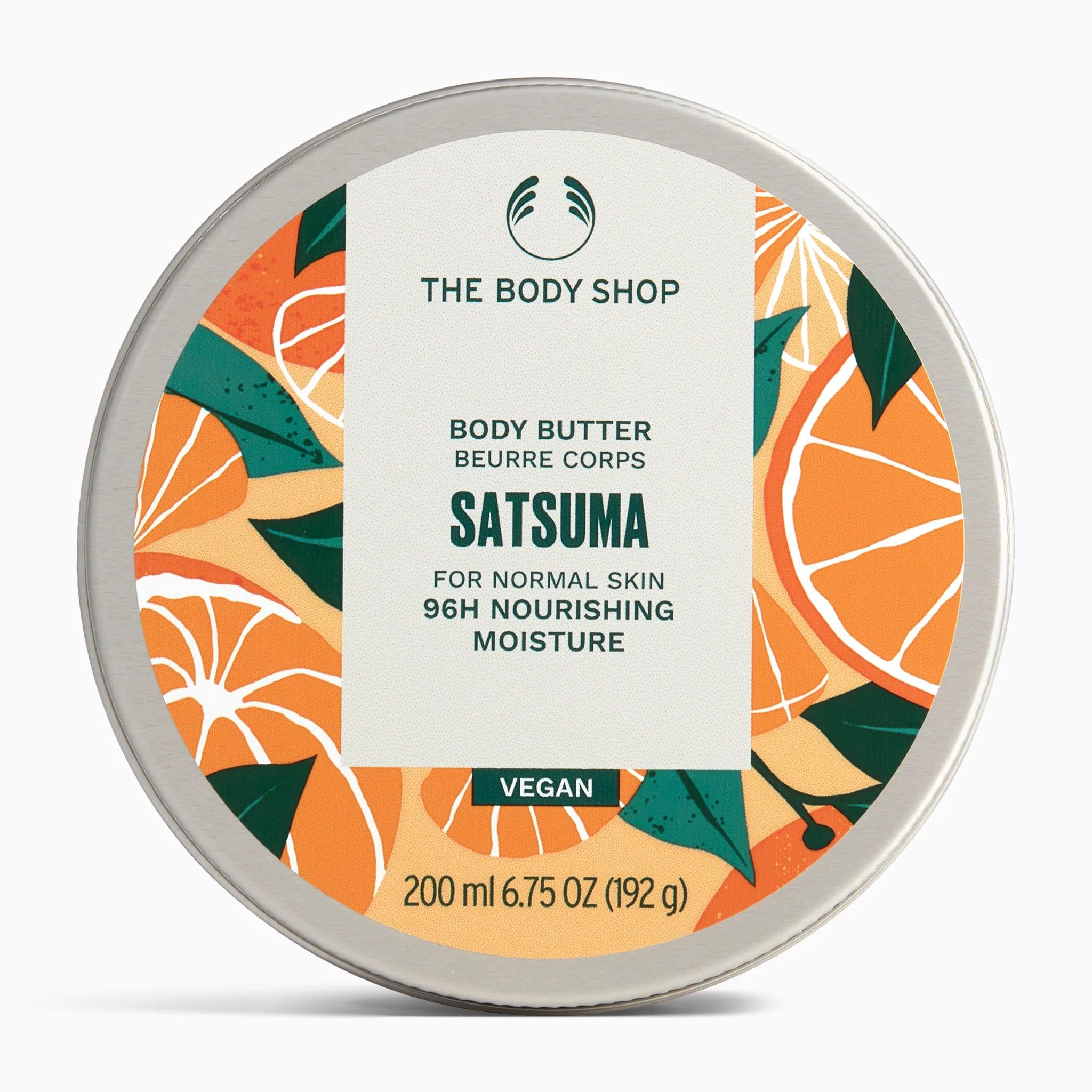 The Body Shop Satsuma Body Butter en envase de aluminio, hidratación de larga duración para piel normal