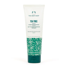 The Body Shop Tea Tree 3-en-1 en botella para limpieza y purificación.