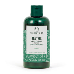 The Body Shop Tea Tree Toner, botella vertido, para poros limpios y piel mate.