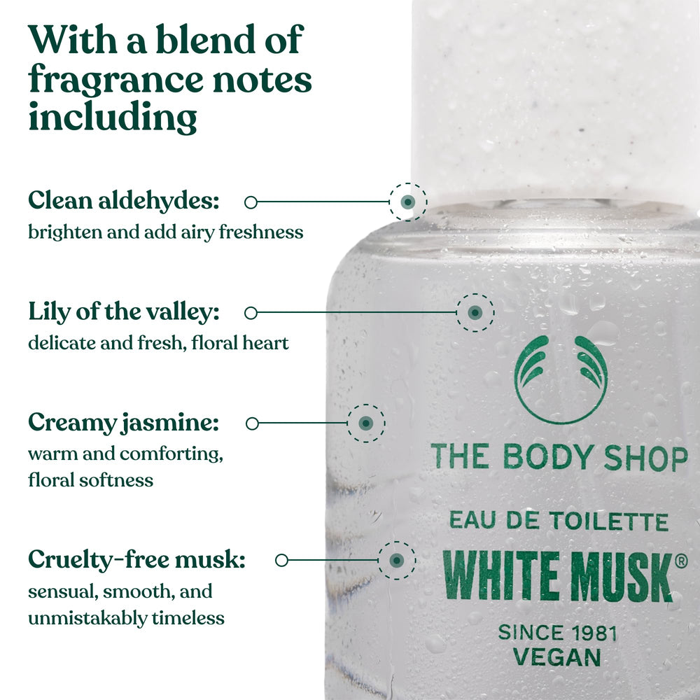 The Body Shop White Musk: notas de almizcle suave que acompañan todo el día.