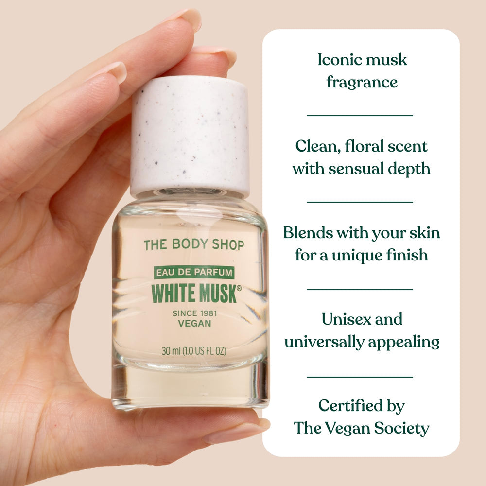 The Body Shop White Musk: textura ligera, ideal para un rociado diario.
