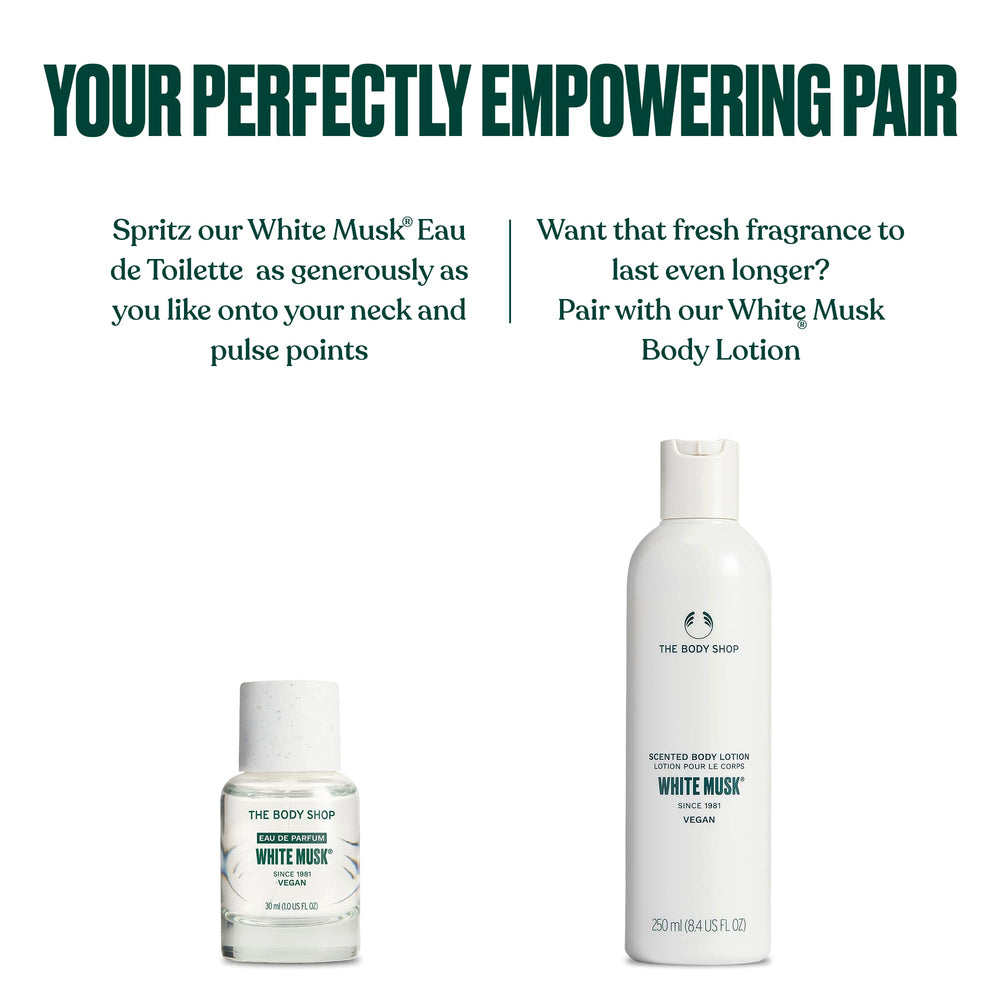 The Body Shop White Musk: fragancia suave para potenciar presencia sin saturar.
