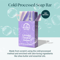 The Bubble Factory jabón lavanda avena para baño diario y exfoliación suave
