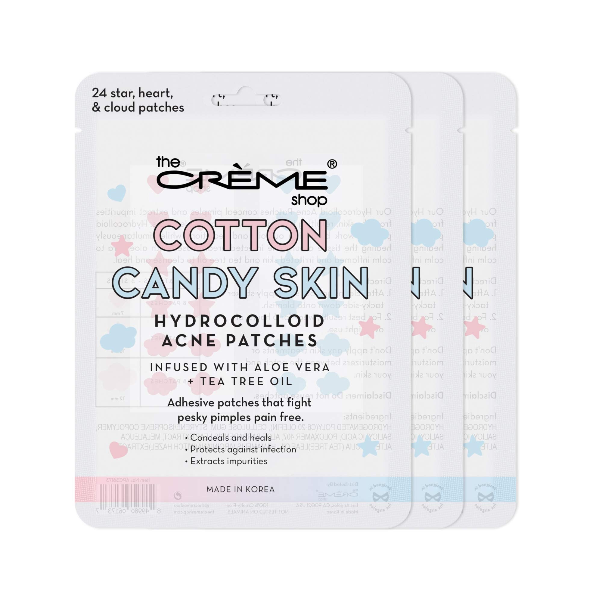 The Crème Shop parche hidrocoloide algodón de azúcar para absorber impurezas.