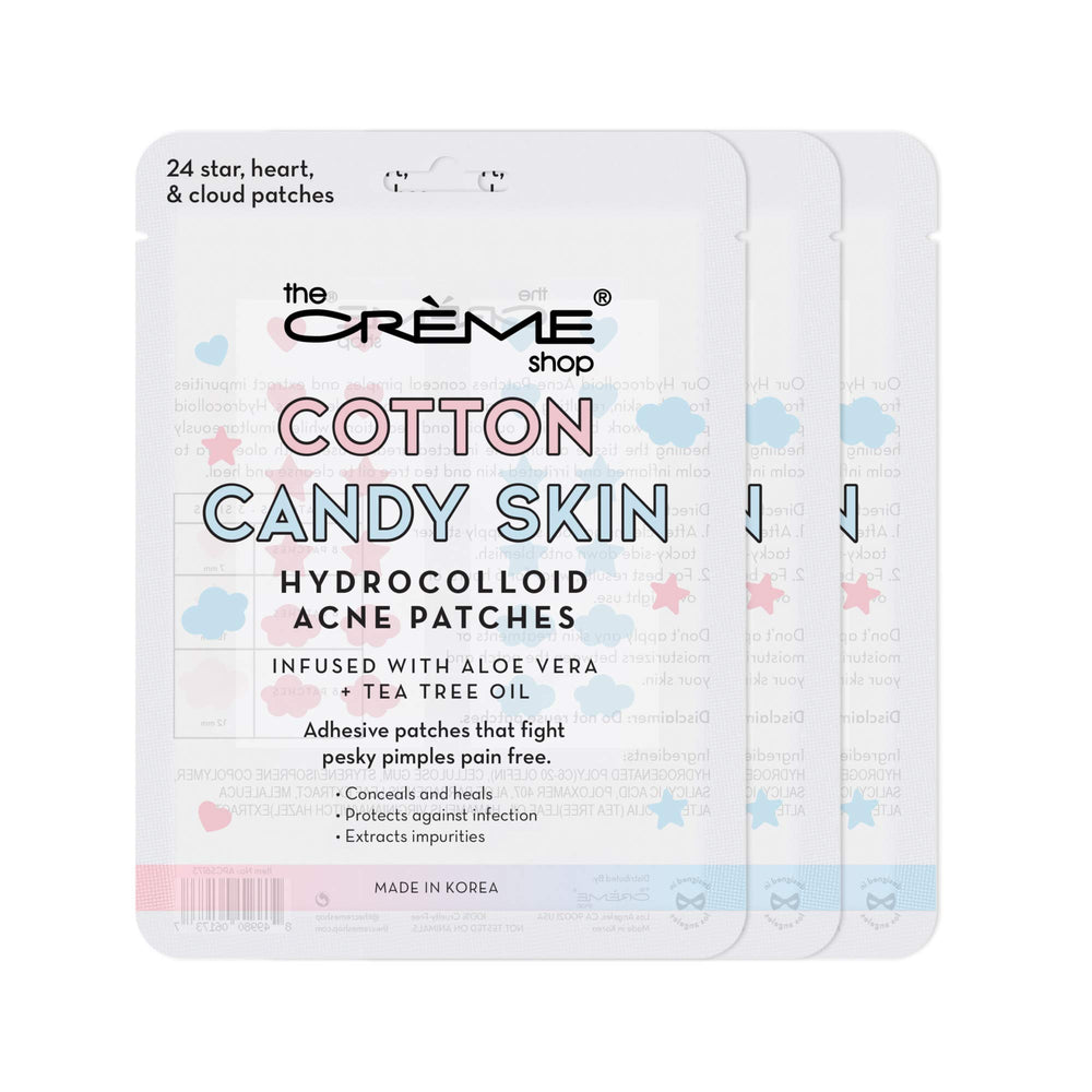 The Crème Shop parche hidrocoloide algodón de azúcar para absorber impurezas.