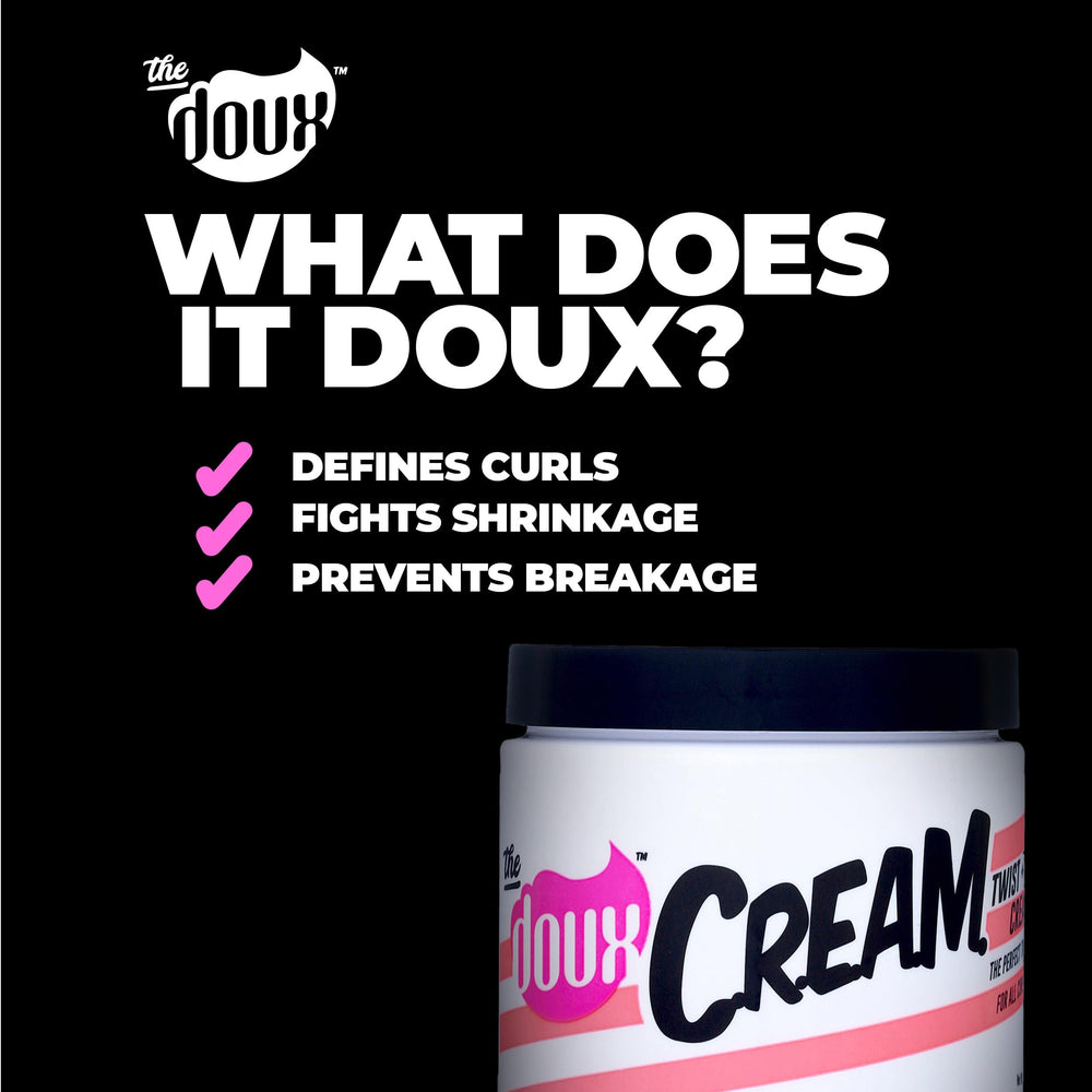 Aplicación en cabello húmedo para rizos definidos con The Doux C.R.E.A.M.