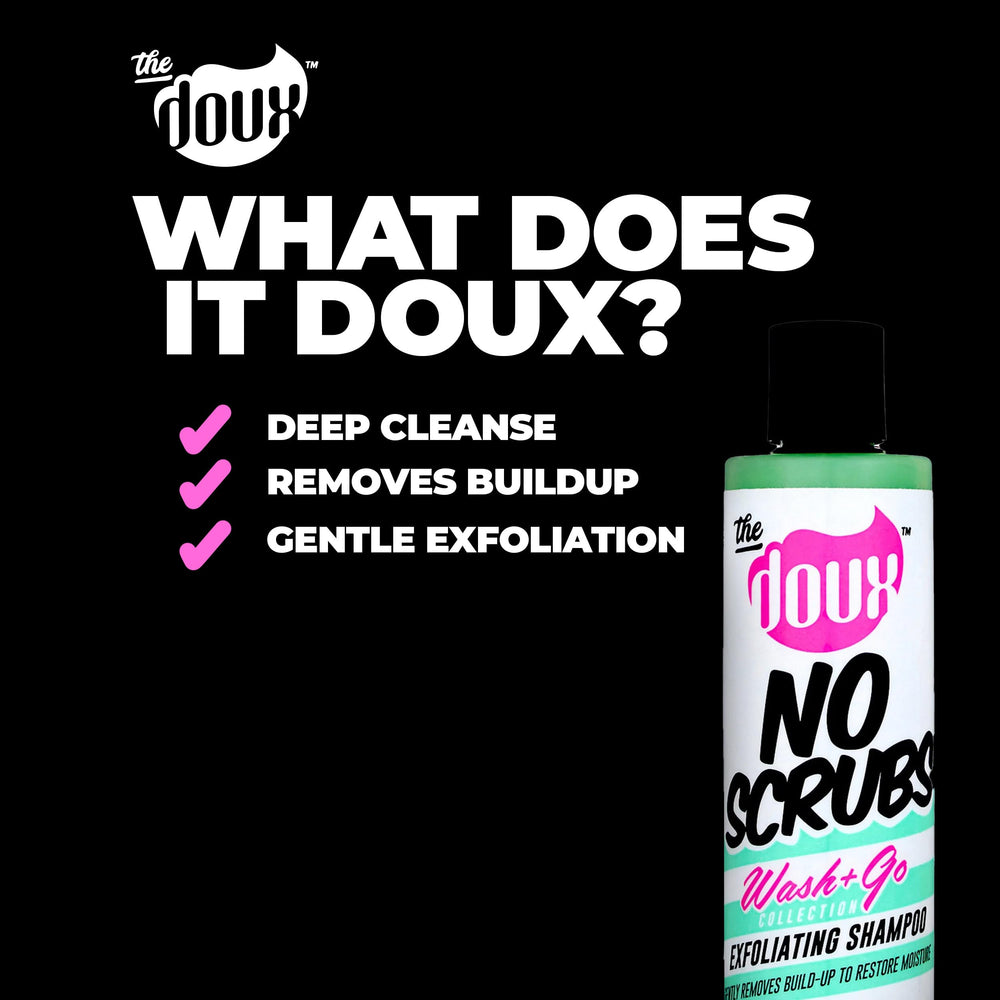 Fórmula sin espuma de The Doux cuidando cueros cabelludos sensibles.