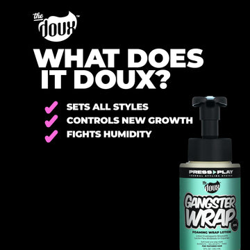 The Doux Gangster Wrap mejora elasticidad y fortaleza de las hebras rizadas.