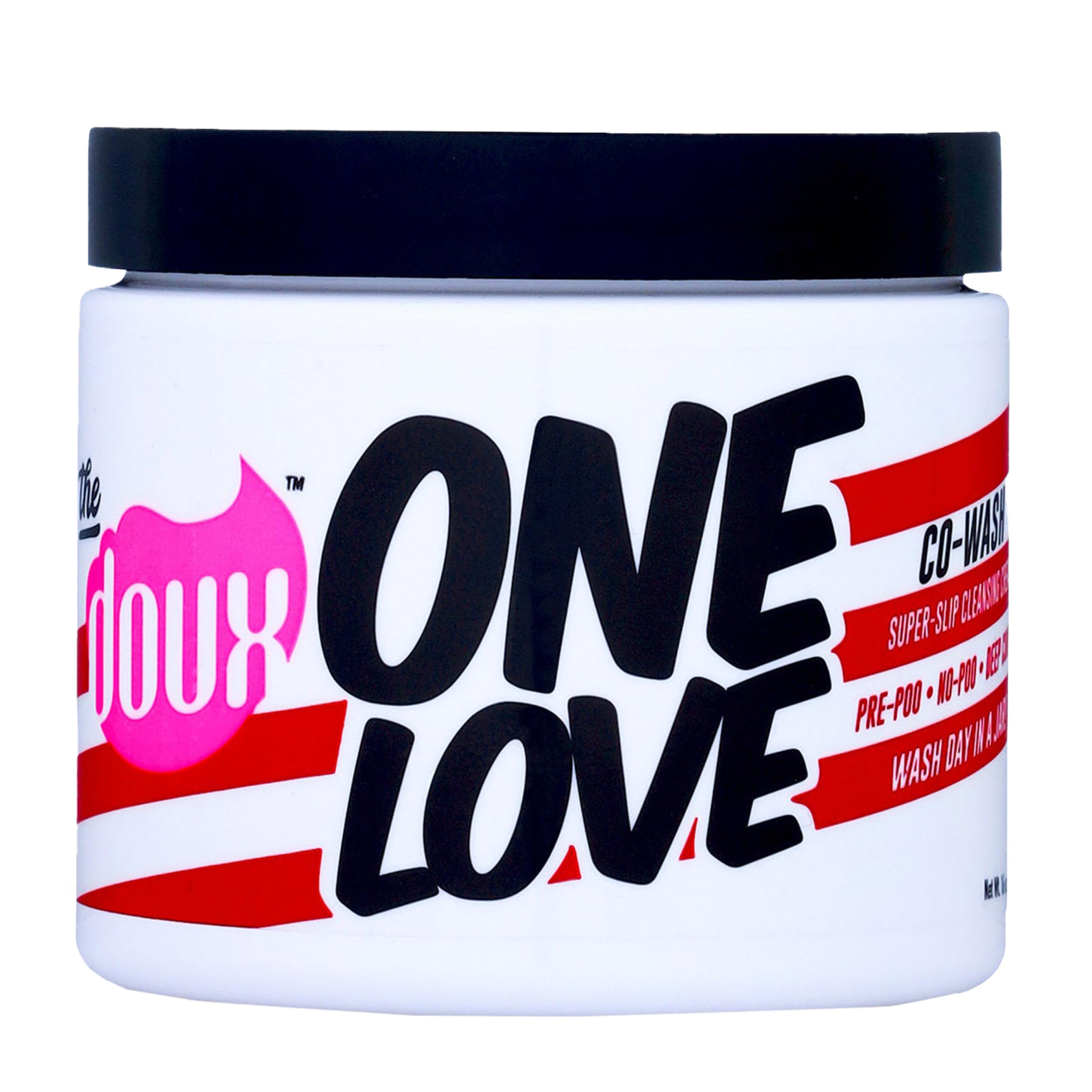 The Doux ONE LOVE Co-Wash, botella para cabello rizado, hidrata y facilita desenredar sin frizz.