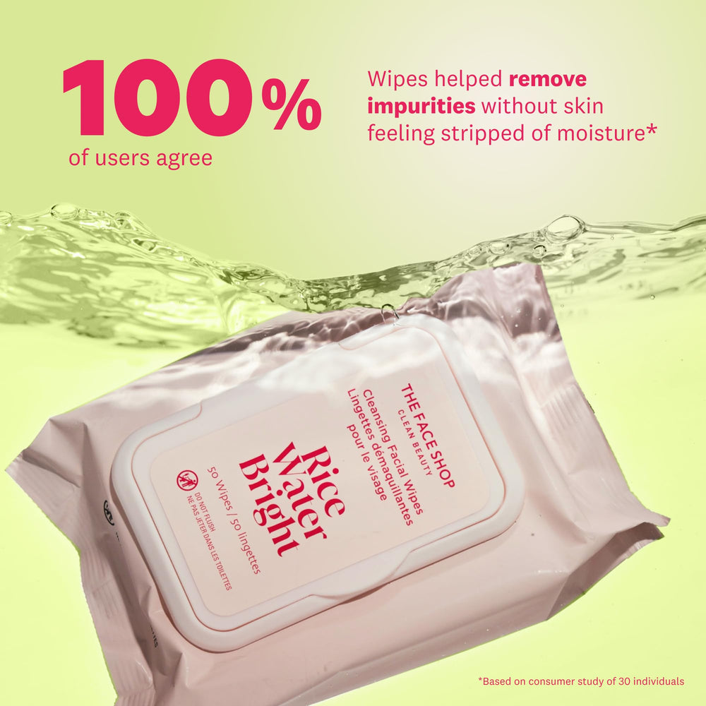 The Face Shop: leche limpiadora en toallitas desmaquillantes para rostro radiante y suave.