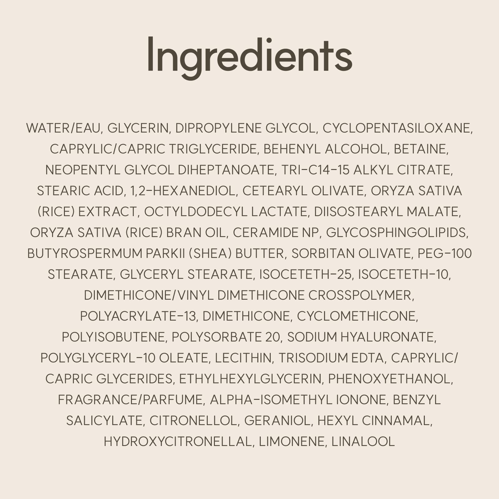 Absorción rápida de Rice Ceramide Cream sin sensación grasa