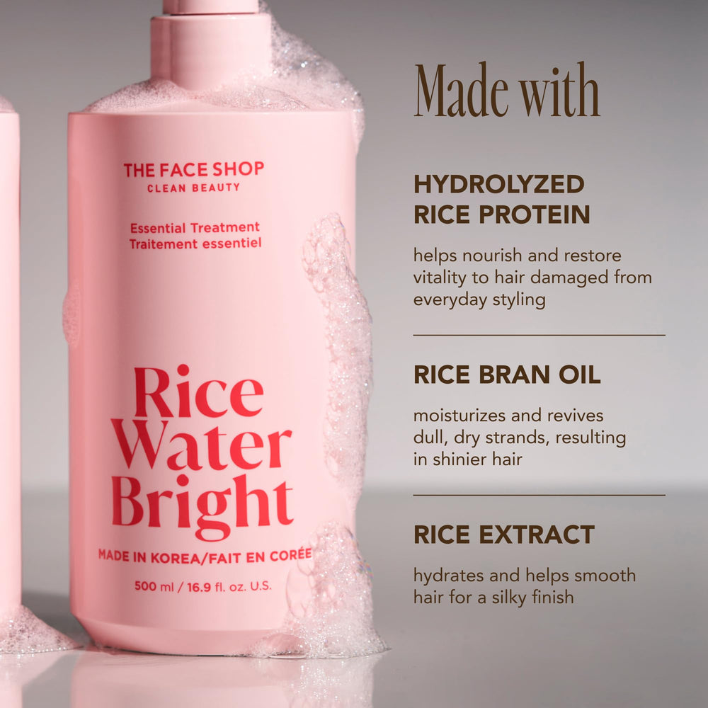 Envase elegante de The Face Shop Rice Water Bright, listo para colocar.
