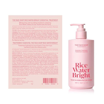 The Face Shop Rice Water Bright Essential Treatment, textura cremosa que facilita un peinado suave.
