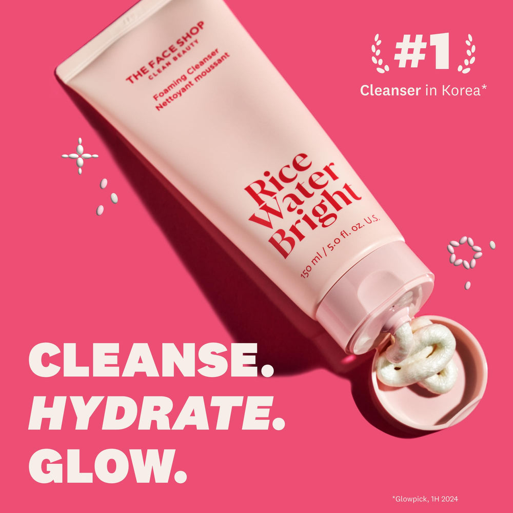 The Face Shop Rice Water Bright textura cremosa que genera espuma rica