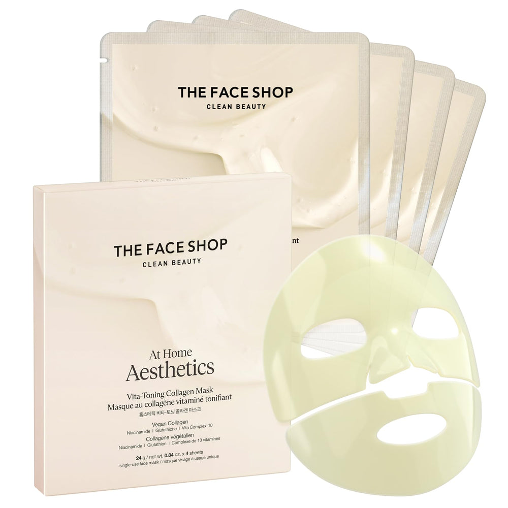 The Face Shop Vita-Toning máscara de colágeno vegano para una piel más firme.