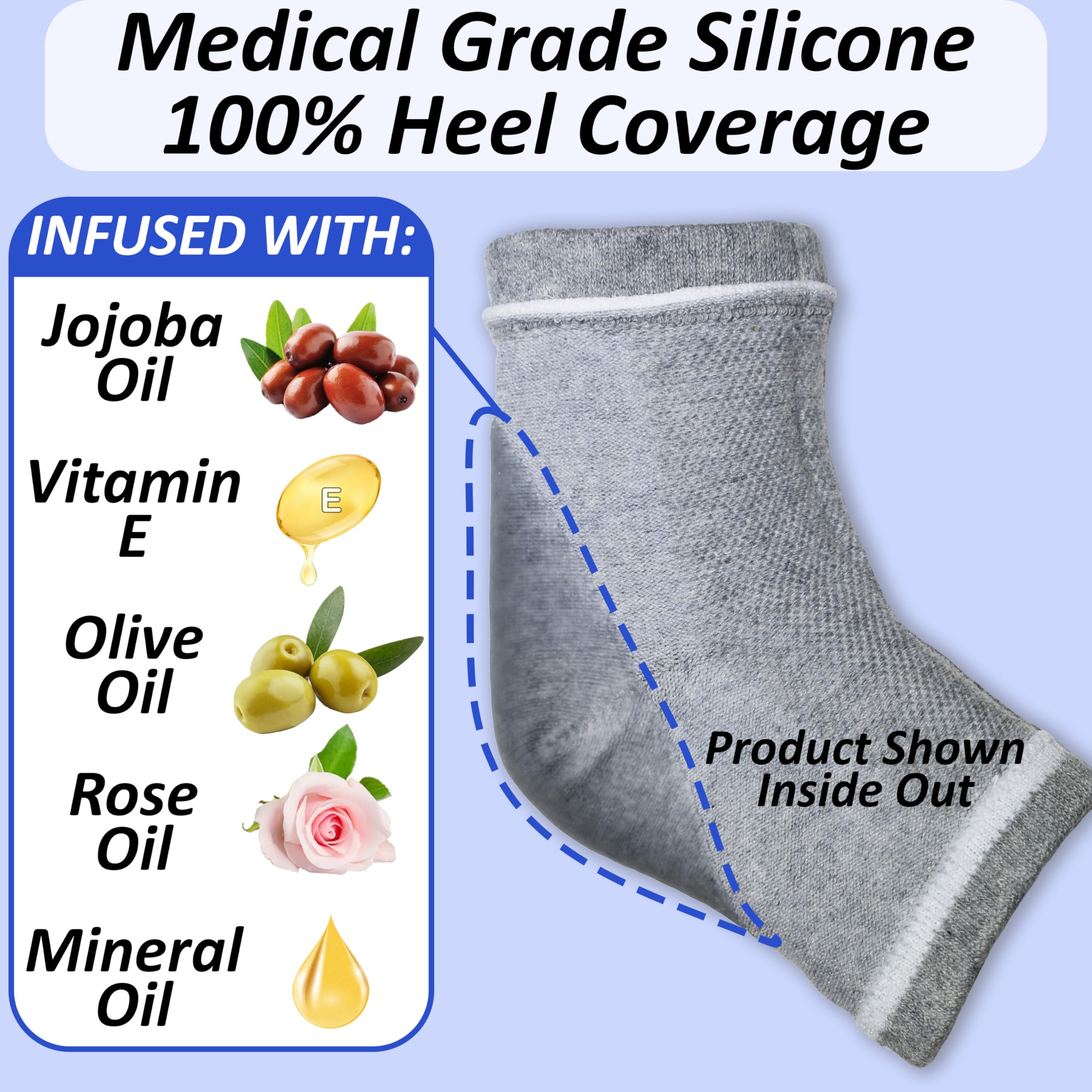 The Foot Medic detalle silicona médica para protección y reparación suave del talón.