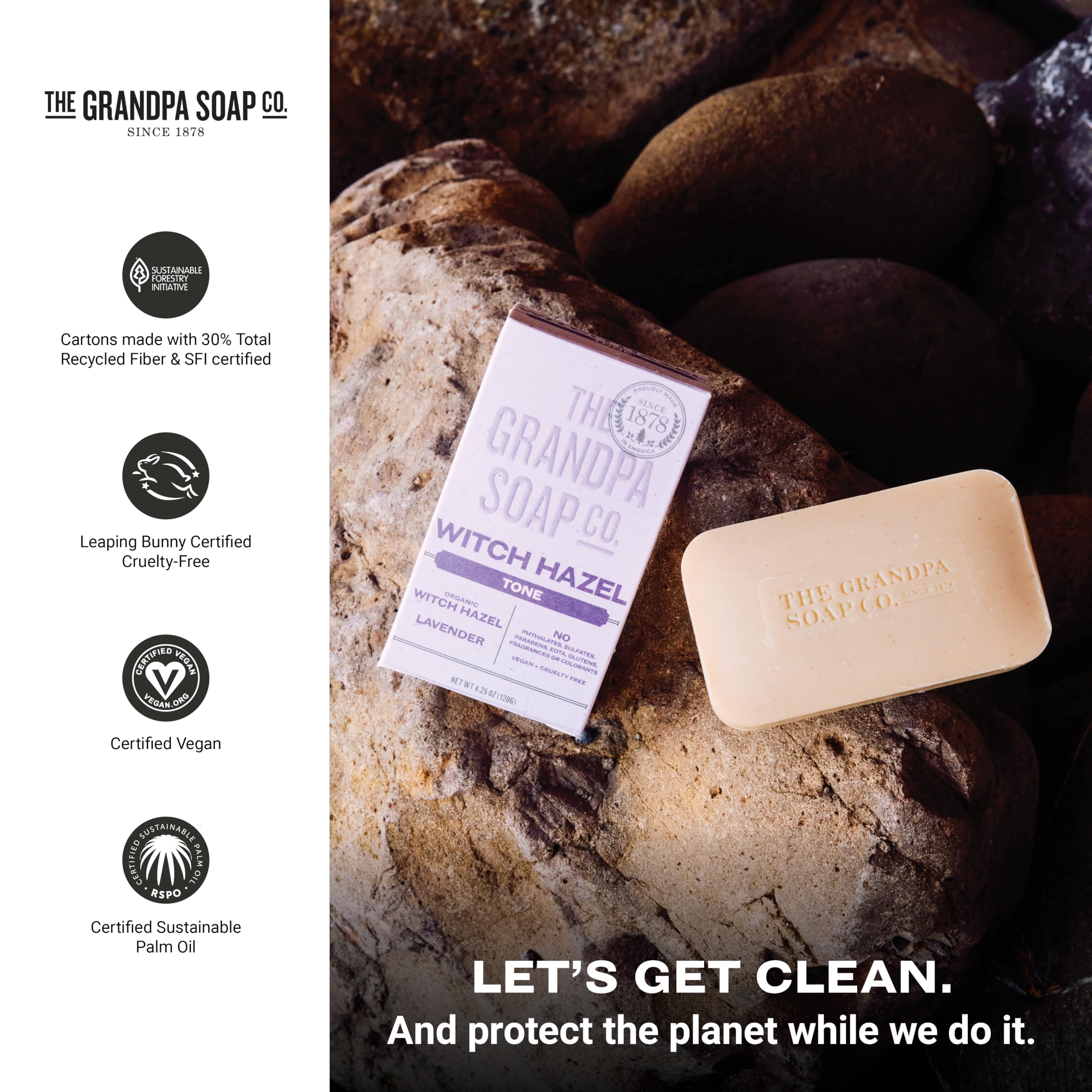 The Grandpa Soap Company barra-jabon-en-la-piel: cuidado suave para rostro y cuerpo.