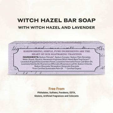 The Grandpa Soap Company barra-jabon-ingredientes-hamamelis-y-lavanda: tono natural y aromas calmantes.