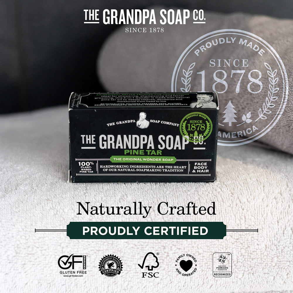 Fragancia natural y limpieza suave del jabon The Grandpa Soap Company.