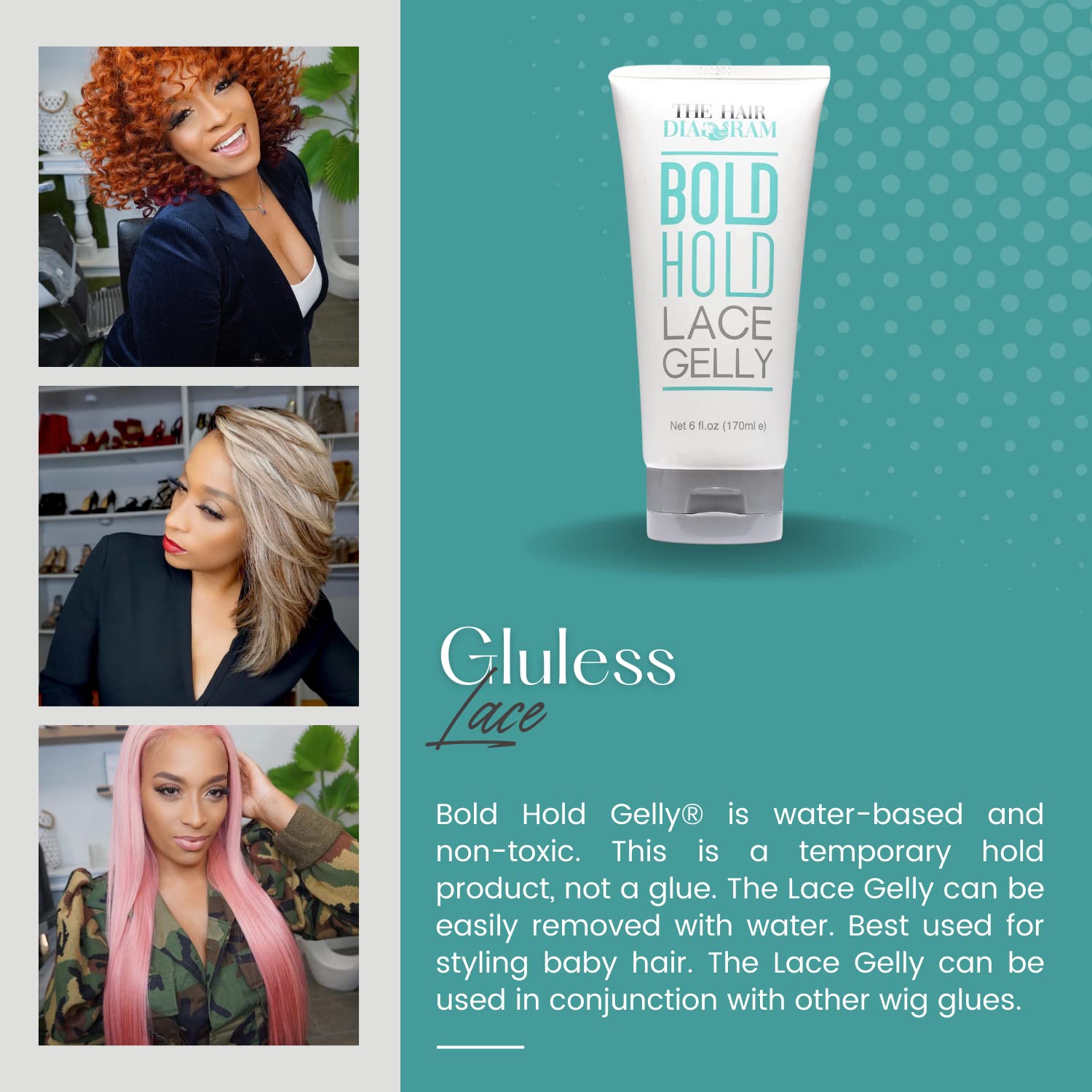 Baby hairs styled with The Hair Diagram Lace Gelly for natural finish