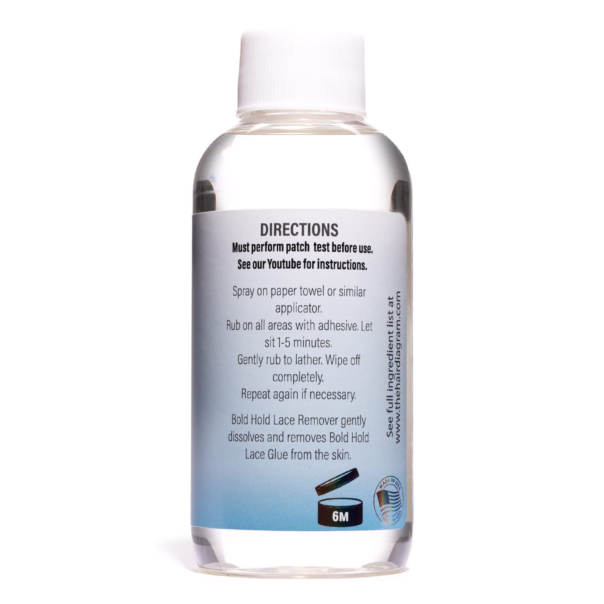 La fórmula sin solventes de The Hair Diagram Bold Hold Lace Remover cuida la piel.