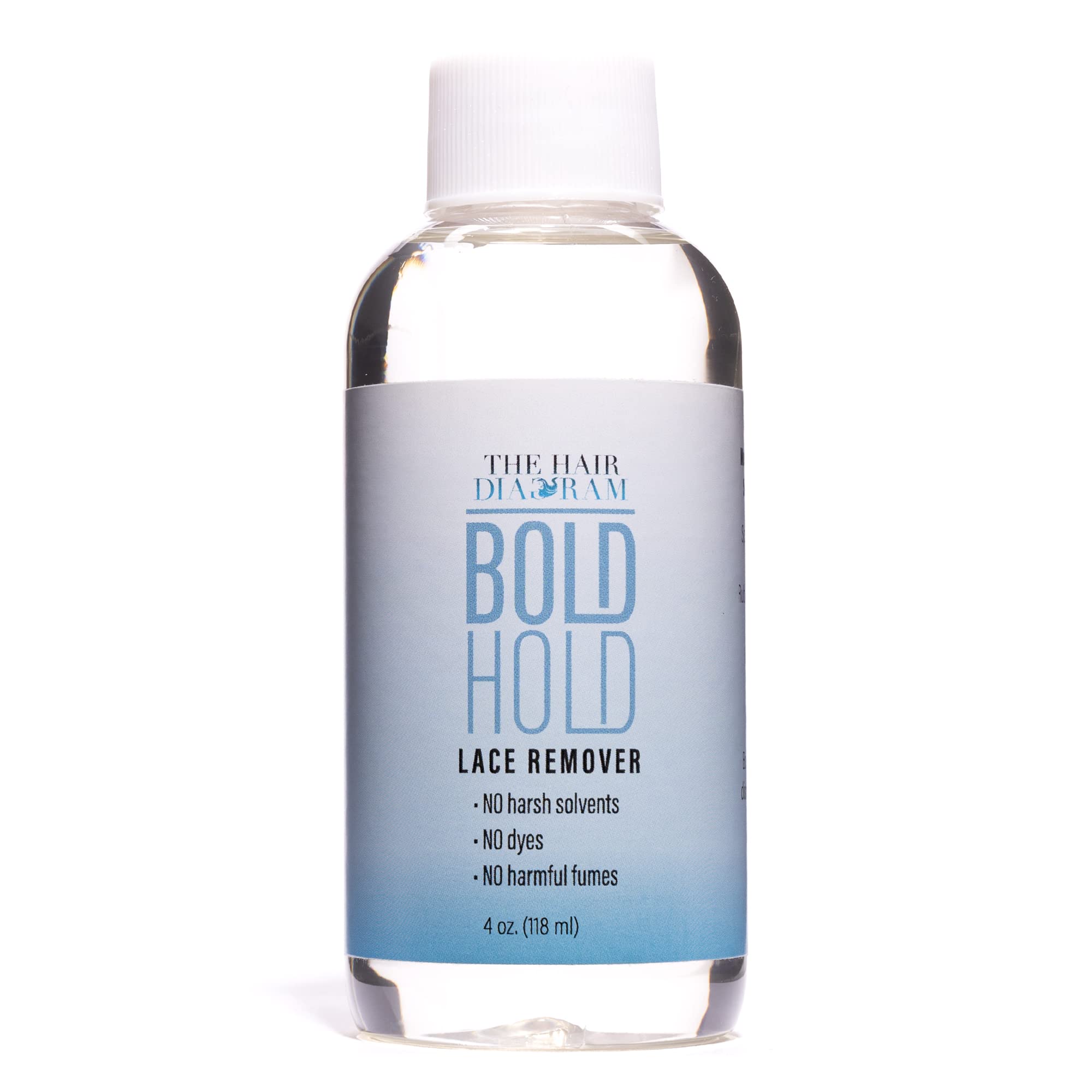 The Hair Diagram Bold Hold Lace Remover en acción, eliminando adhesivo sin irritar piel.