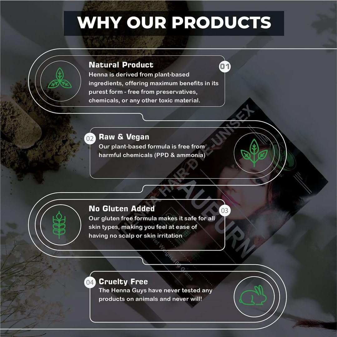 The Henna Guys Burgundy - cobertura de canas de forma natural.