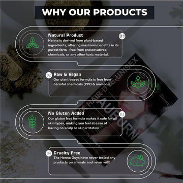 The Henna Guys Burgundy - cobertura de canas de forma natural.