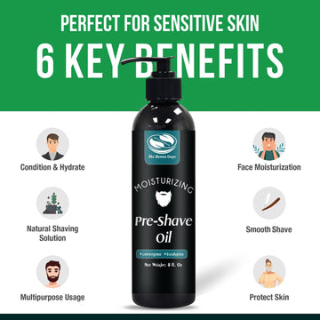 The Henna Guys pre-shave oil, ingredientes como jojoba y aceite de uva.