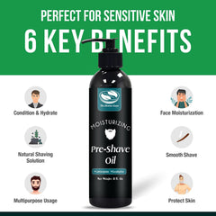 The Henna Guys pre-shave oil, ingredientes como jojoba y aceite de uva.