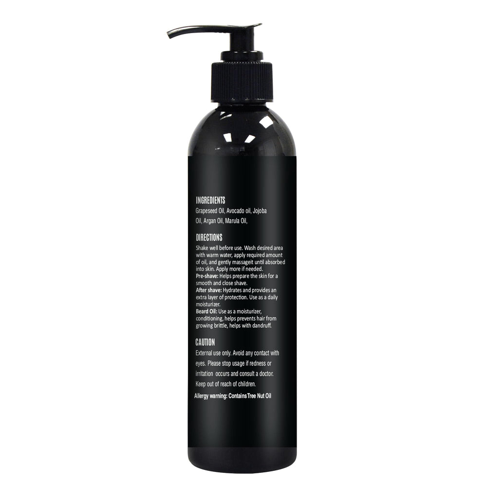Unscented pre-shave oil packaging designed for sensitive skin.