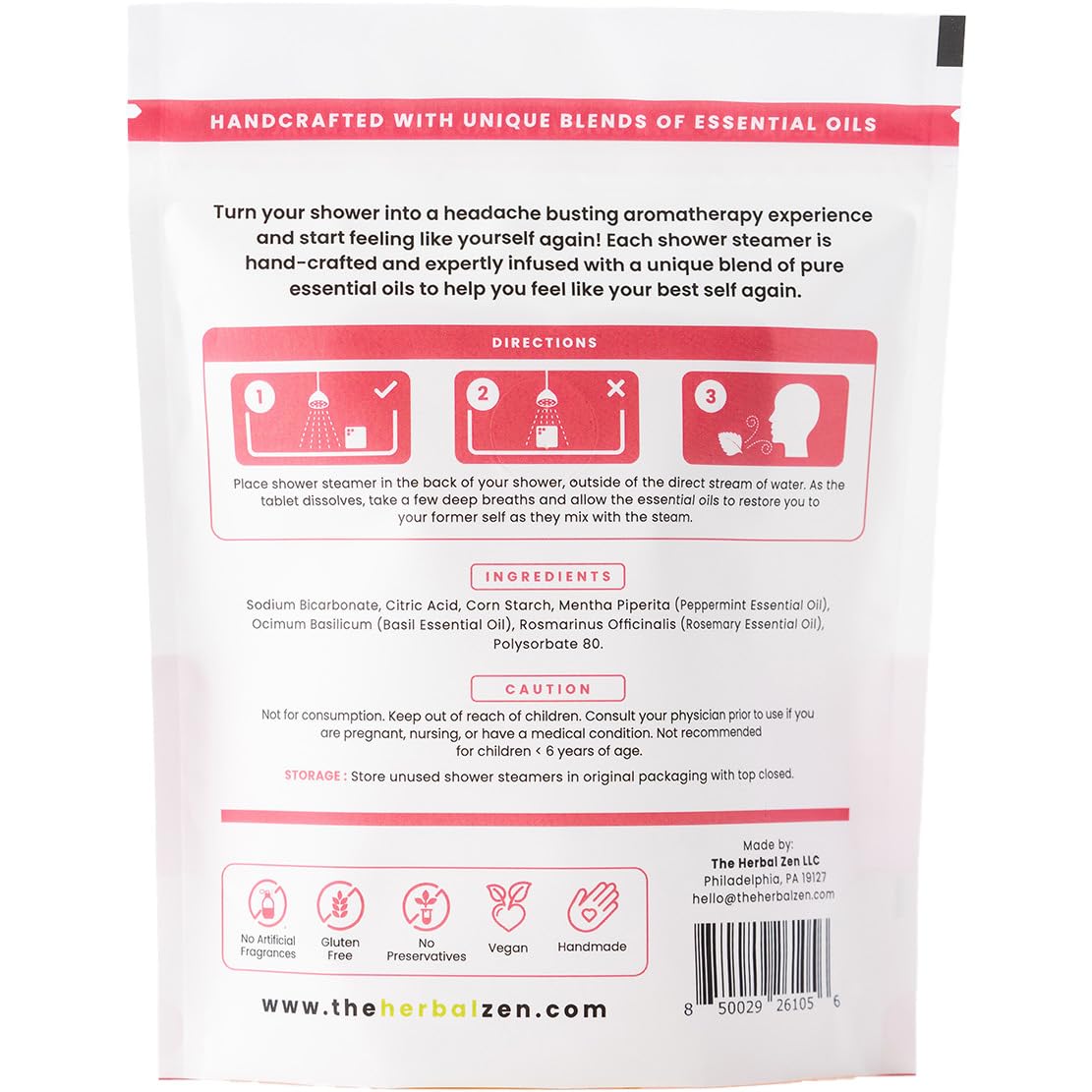 The Herbal Zen Head Hug Shower Steamer: pack de 10 unidades para uso prolongado.