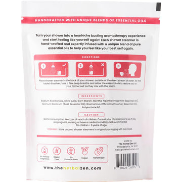 The Herbal Zen Head Hug Shower Steamer: pack de 10 unidades para uso prolongado.