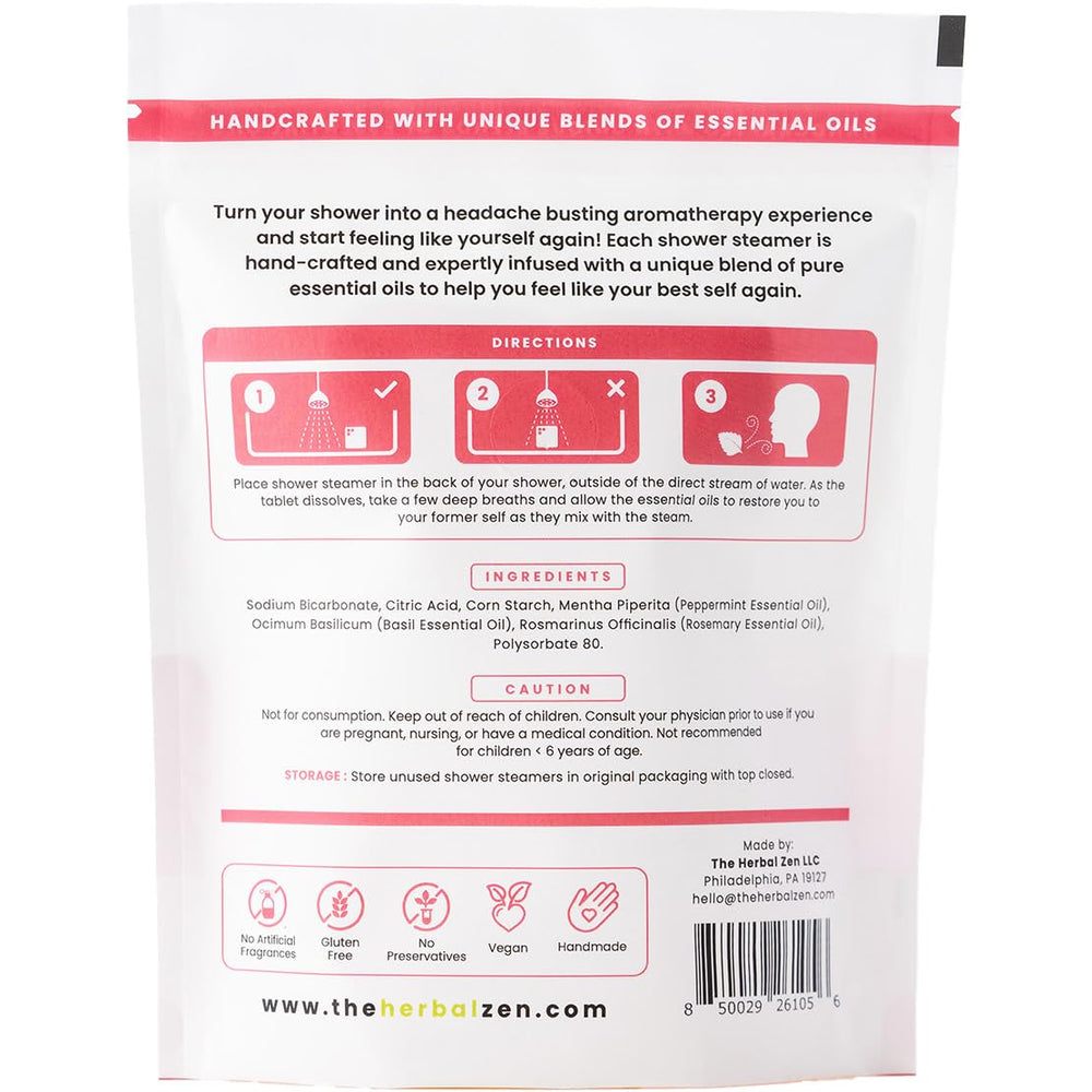 The Herbal Zen Head Hug Shower Steamer: pack de 10 unidades para uso prolongado.