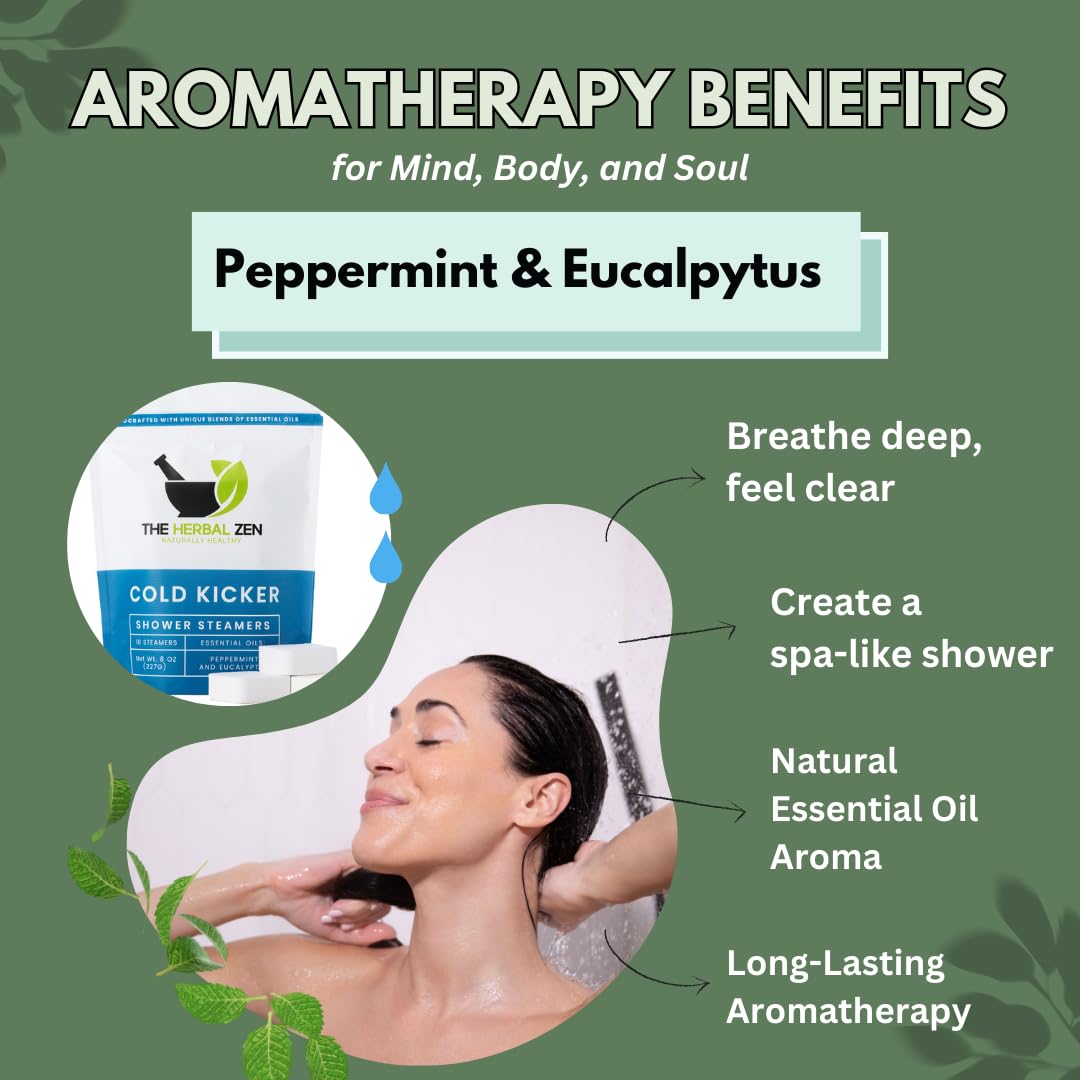 The Herbal Zen tabletas ducha mentol y eucalipto liberan aceites esenciales revitalizantes.