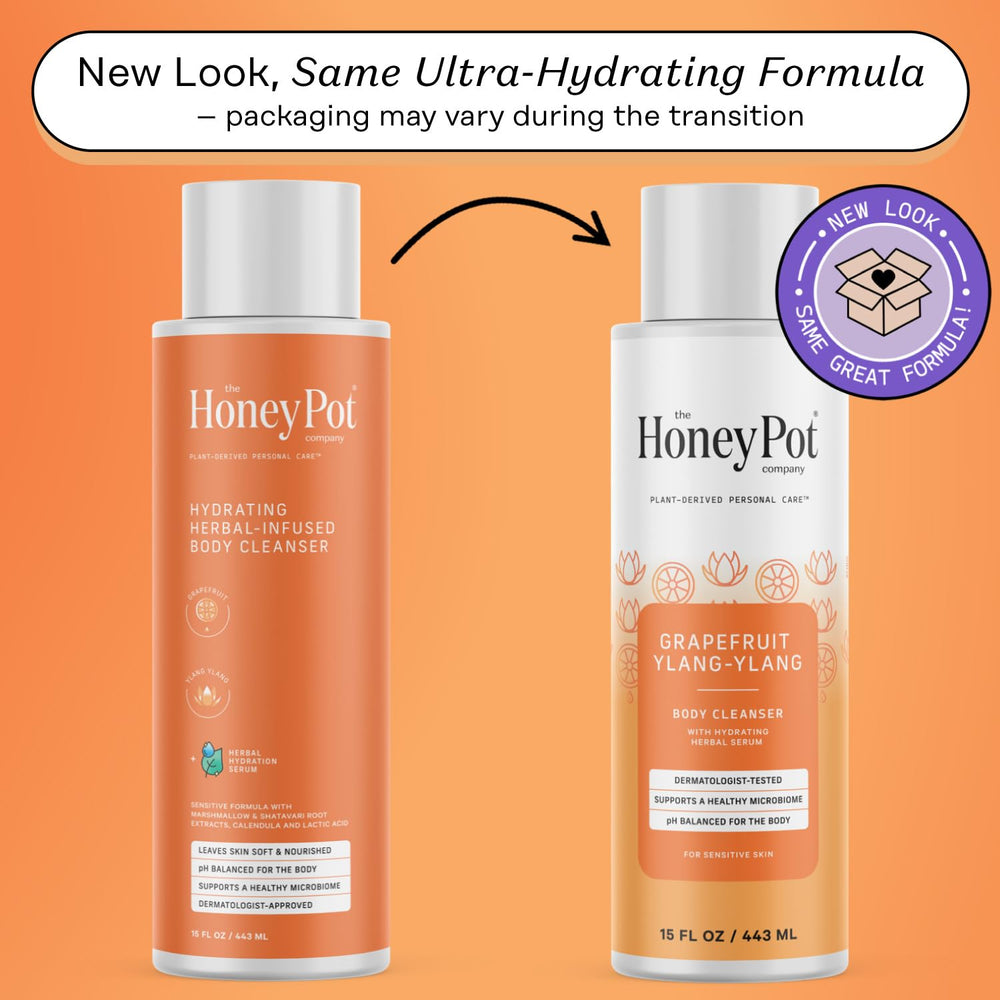 The Honey Pot Company envase 15 onzas muestra cuidado suave para piel sensible