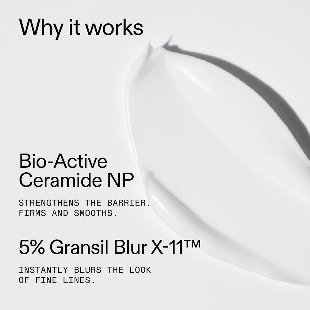 Application matin et soir du The INKEY List Bio-Active Ceramide Repairing et Plumping Moisturizer.