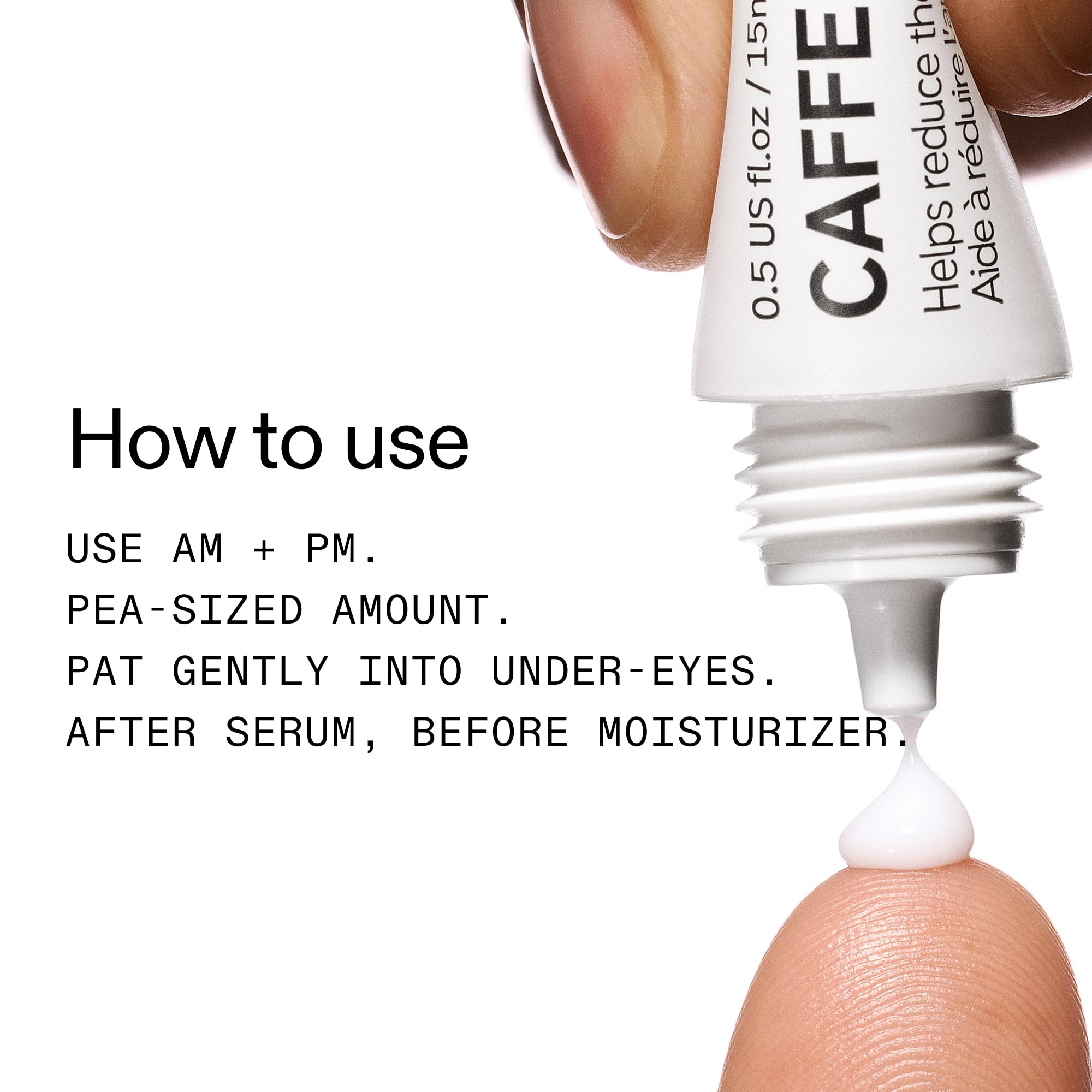 The INKEY List crema de ojos cafeína formato ligero para uso diario.