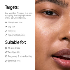 The INKEY List Oat Cleansing Balm aplica en el rostro para un masaje suave y efectivo.