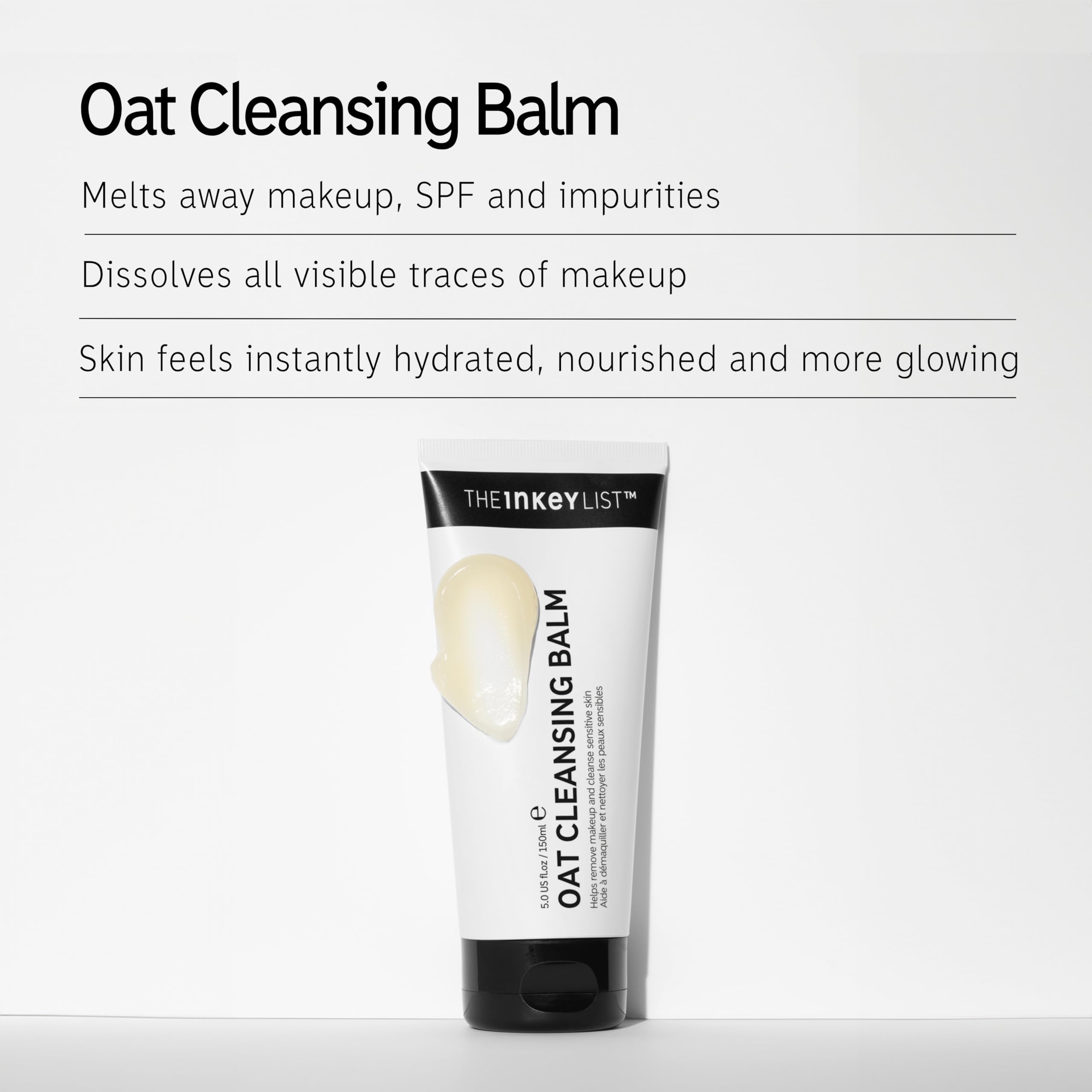 The INKEY List Oat Cleansing Balm texture cremosa para desmaquillar sin irritar la piel.