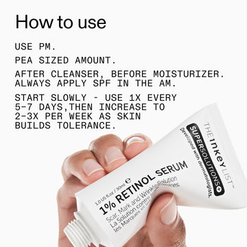 Frente y etiqueta del The INKEY List SuperSolutions Retinol Serum