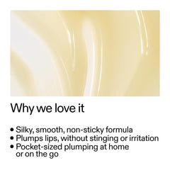 La textura suave del Tripeptide Plumping Lip Balm aporta brillo sedoso.